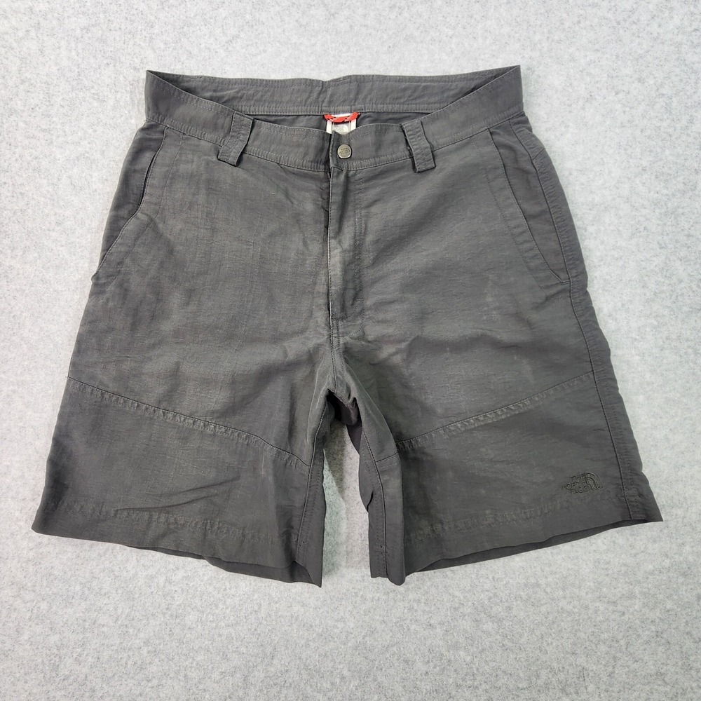 The North Face Chino Shorts Men 32 Gray Nylon Pockets Outdoors Hiking Activewear